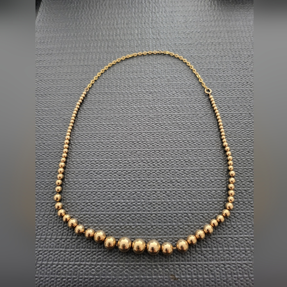 Vintage Wells 1/20 12 K GF Ball Necklase.
